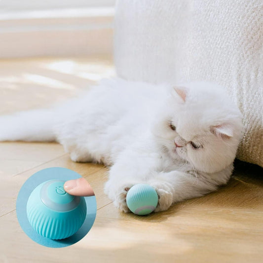 Rotating Cat Toy Ball, Interactive Cat Toys Rechargeable Rotating Ball with LED